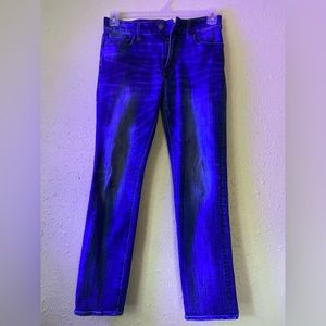 Loose fitting dark wash jeans